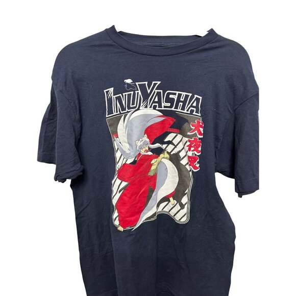 Inuyasha Anime Graphic T-Shirt Black Short Sleeve 2009 Rumiko Takahashi Large - Picture 1 of 4